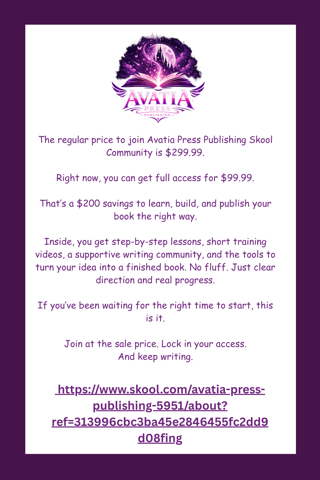 Avatia Press Publishing | Join My Community on Skool | Learning Community