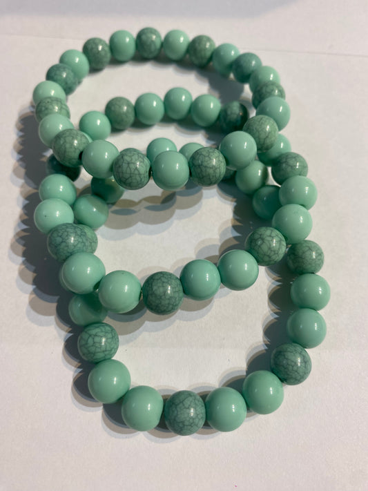 Blue Bracelet | Blue Beaded Stretch Bracelet |