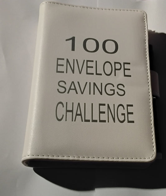 100-DAY ENVELOPE Savings Challenge Binder | Savings Binder | White Binder