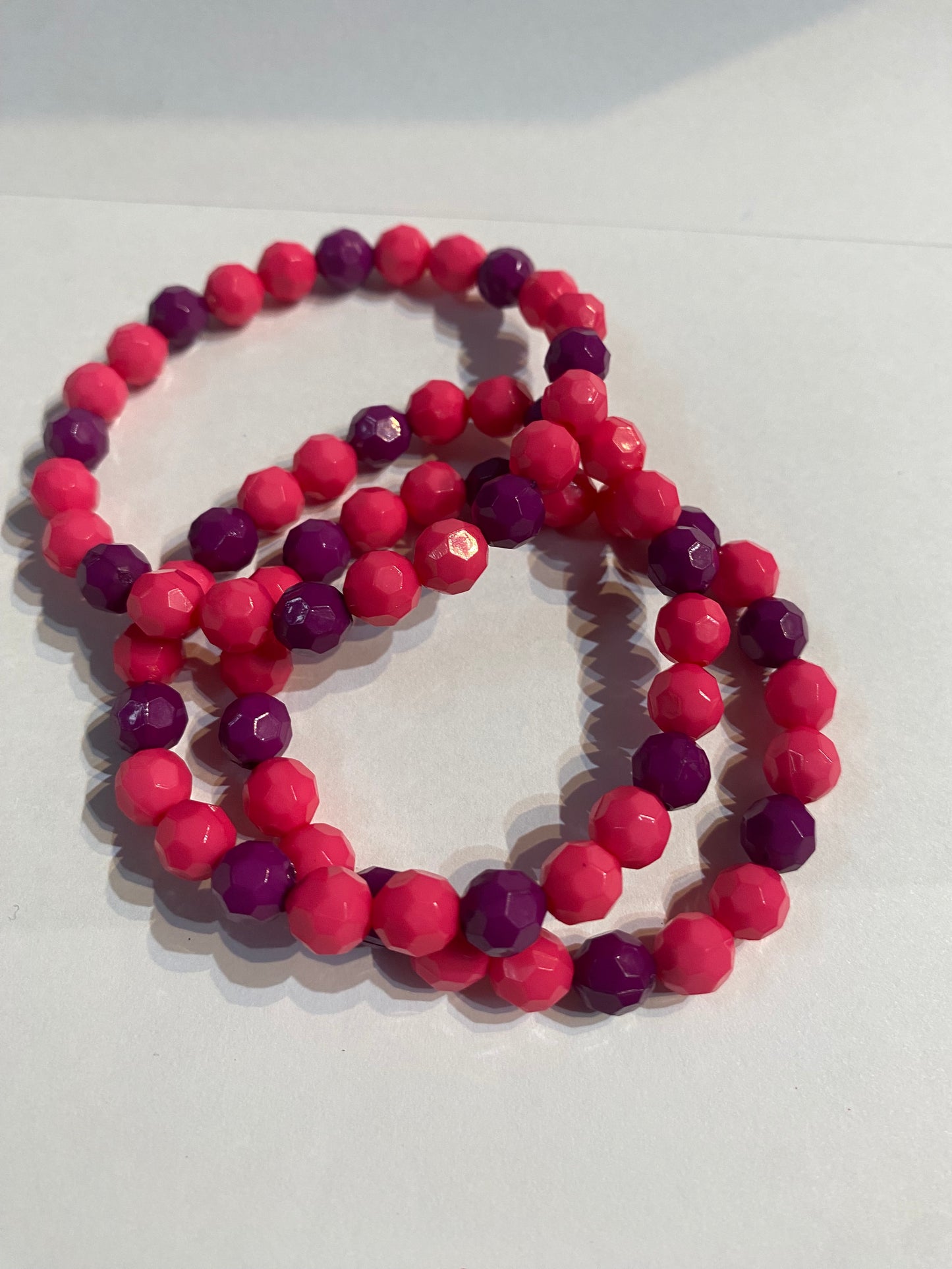 Purple and Pink Bracelet | Purple and Pink Stretch Beaded Bracelet