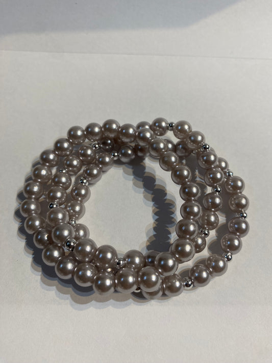 Sliver Beaded Bracelet | Sliver Beaded Stretch Bracelet