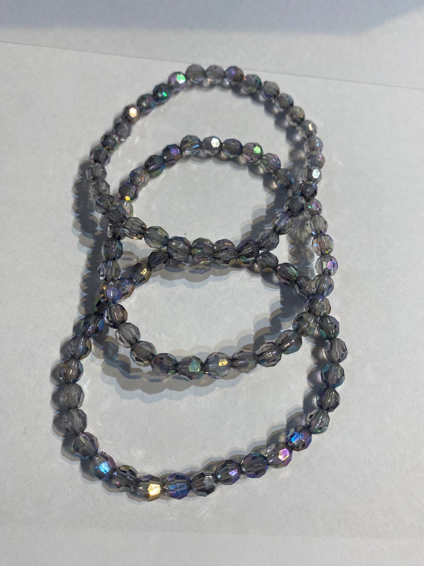 Black Shiny Bracelet | Black Beaded Stretch Bracelet