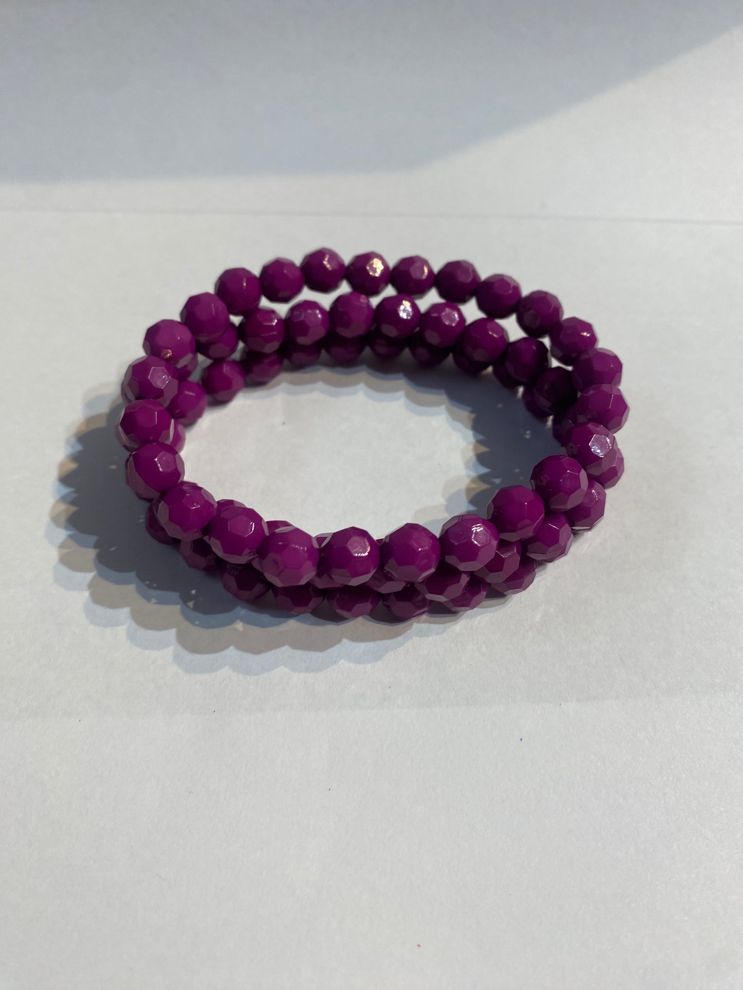 Purple Beaded Bracelet | Beaded Stretch Bracelet |