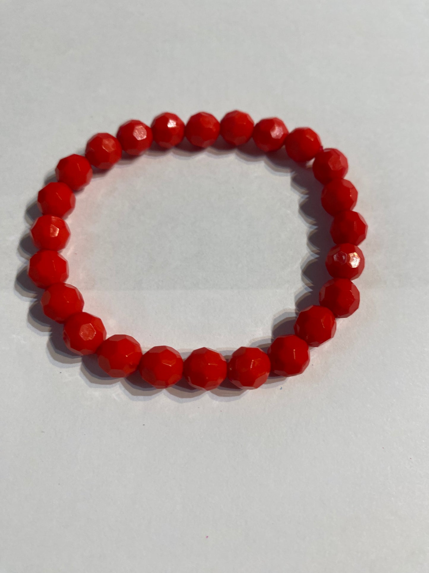 Red Bracelet | Red Stretch Bracelet | Beaded Bracelet