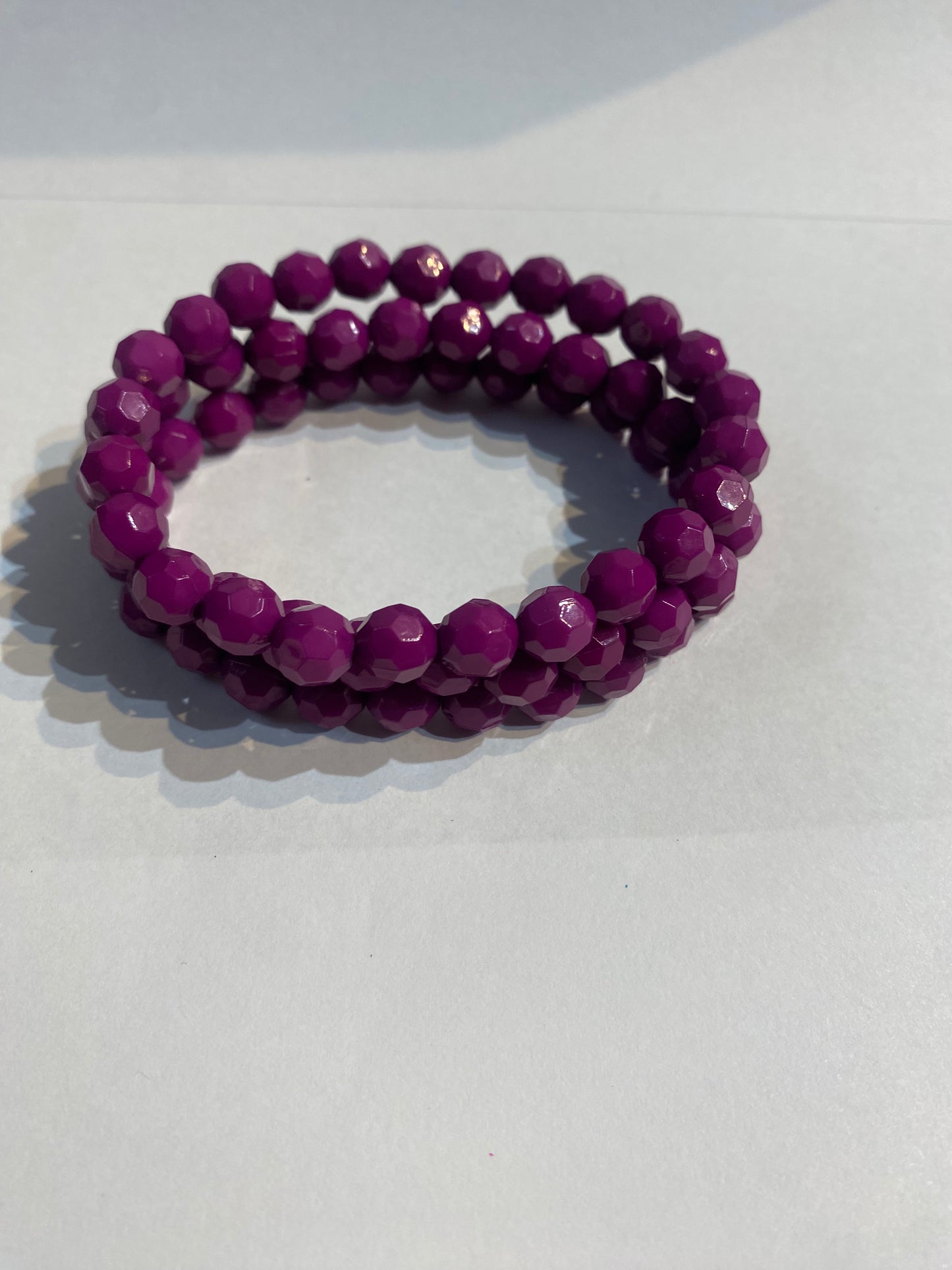 Purple Beaded Bracelet | Beaded Stretch Bracelet |
