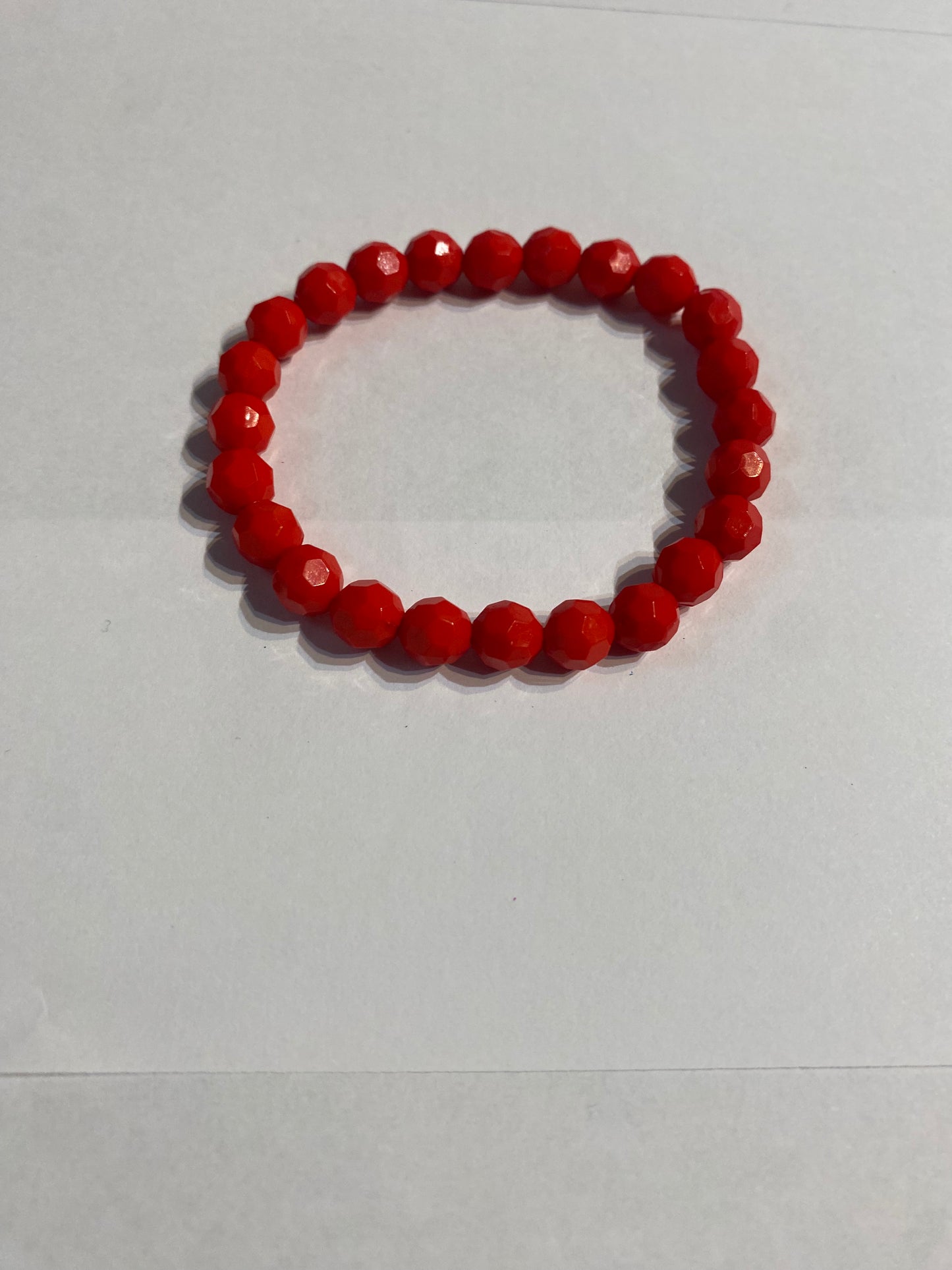 Red Bracelet | Red Stretch Bracelet | Beaded Bracelet