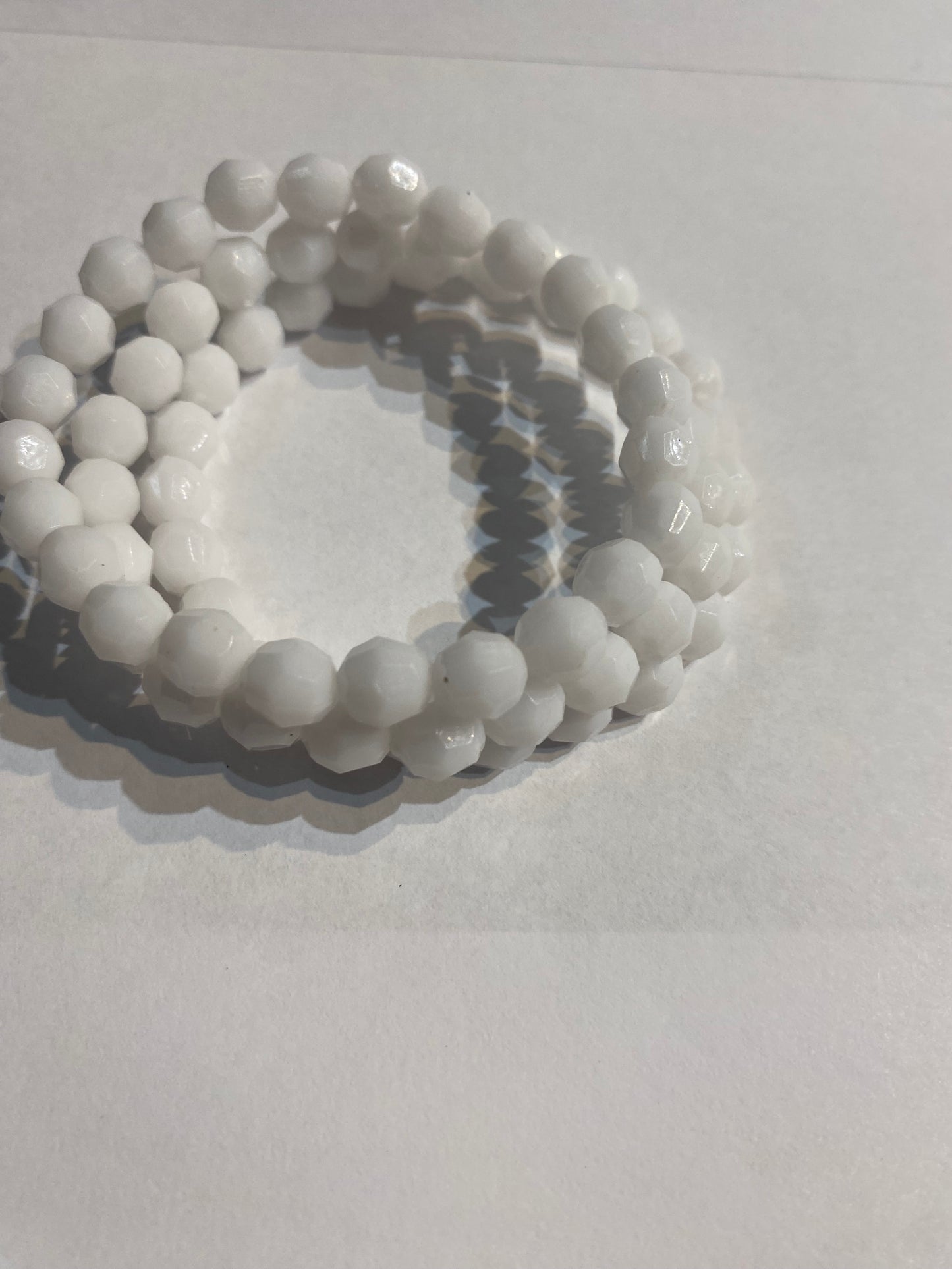 White Beaded Bracelet | White Beaded Starch Bracelet |