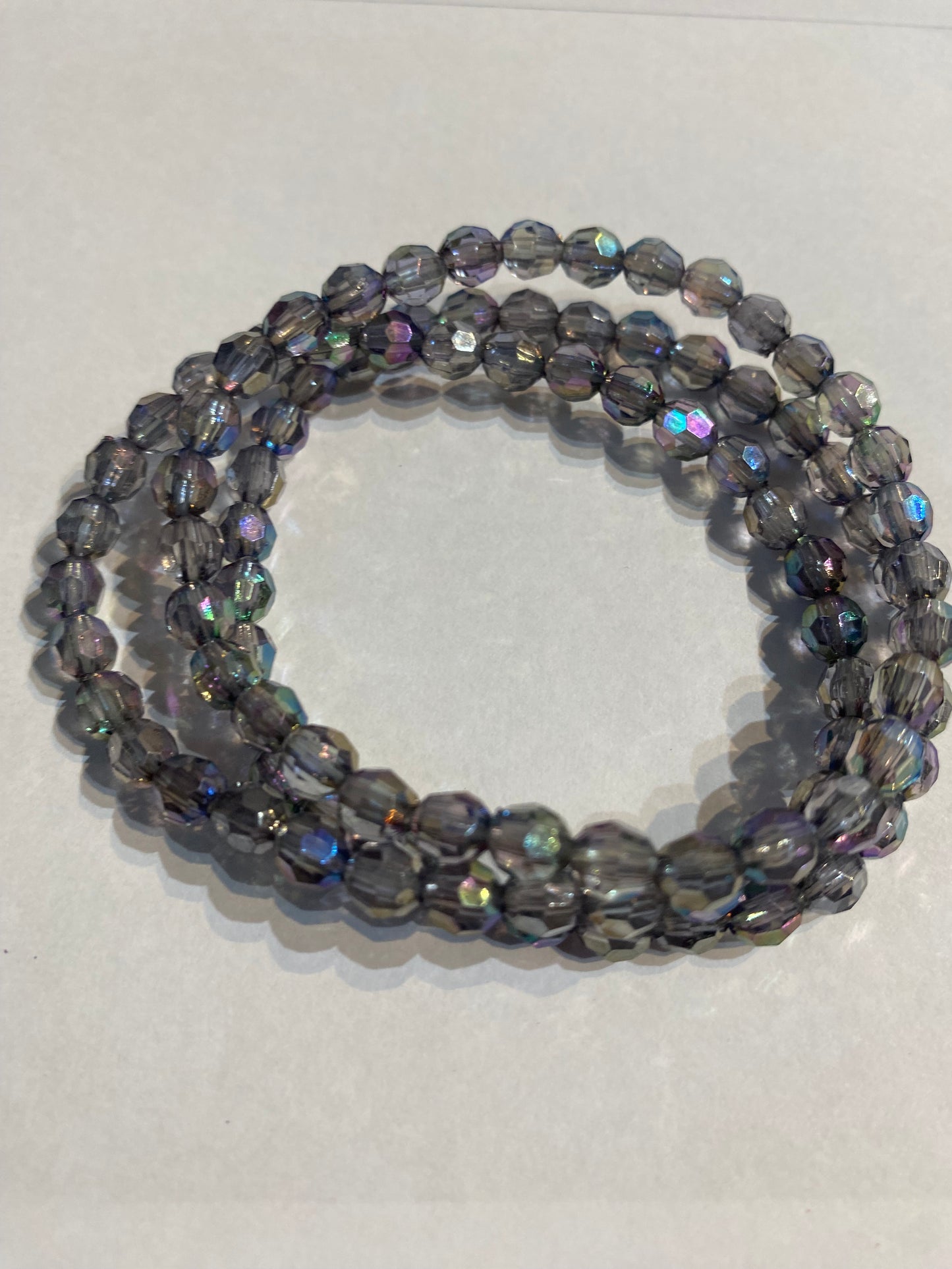 Black Shiny Bracelet | Black Beaded Stretch Bracelet