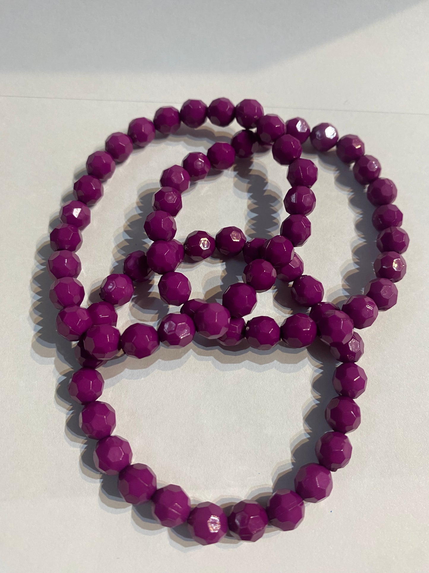 Purple Beaded Bracelet | Beaded Stretch Bracelet |