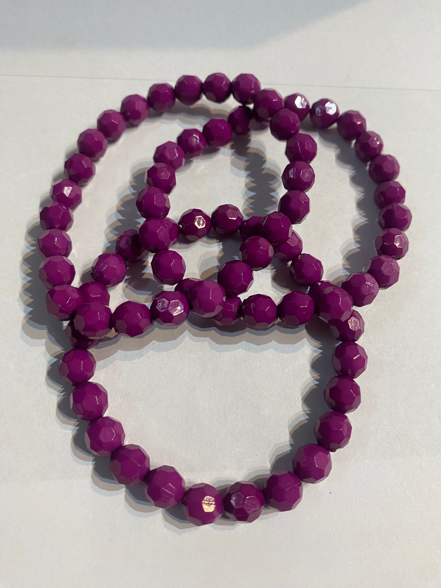 Purple Beaded Bracelet | Beaded Stretch Bracelet |