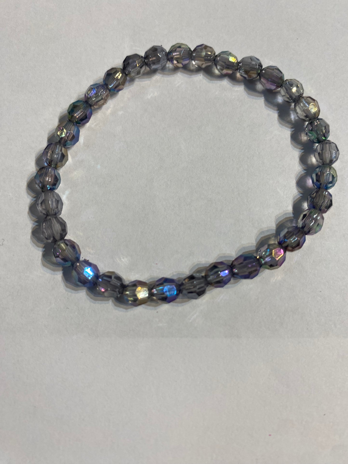 Black Shiny Bracelet | Black Beaded Stretch Bracelet