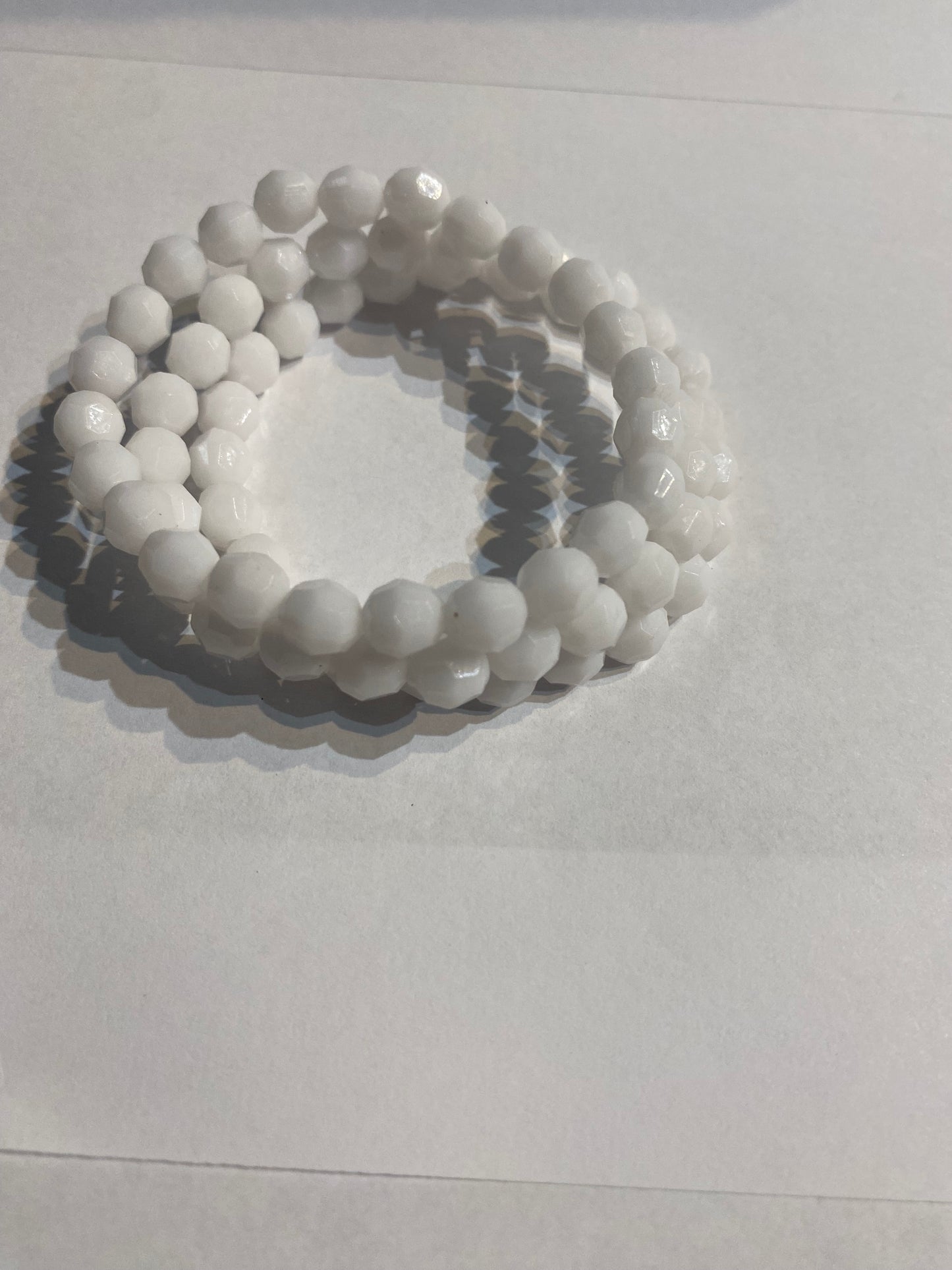 White Beaded Bracelet | White Beaded Starch Bracelet |