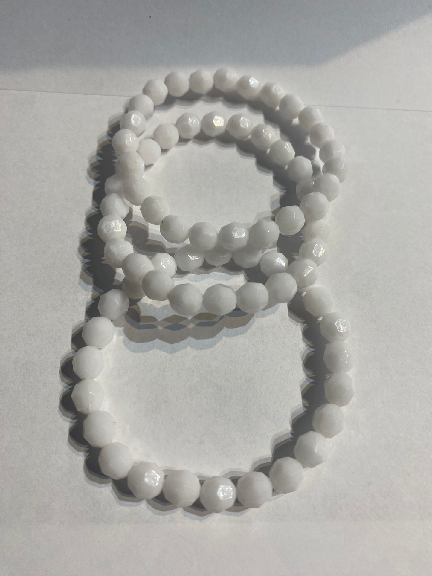 White Beaded Bracelet | White Beaded Starch Bracelet |