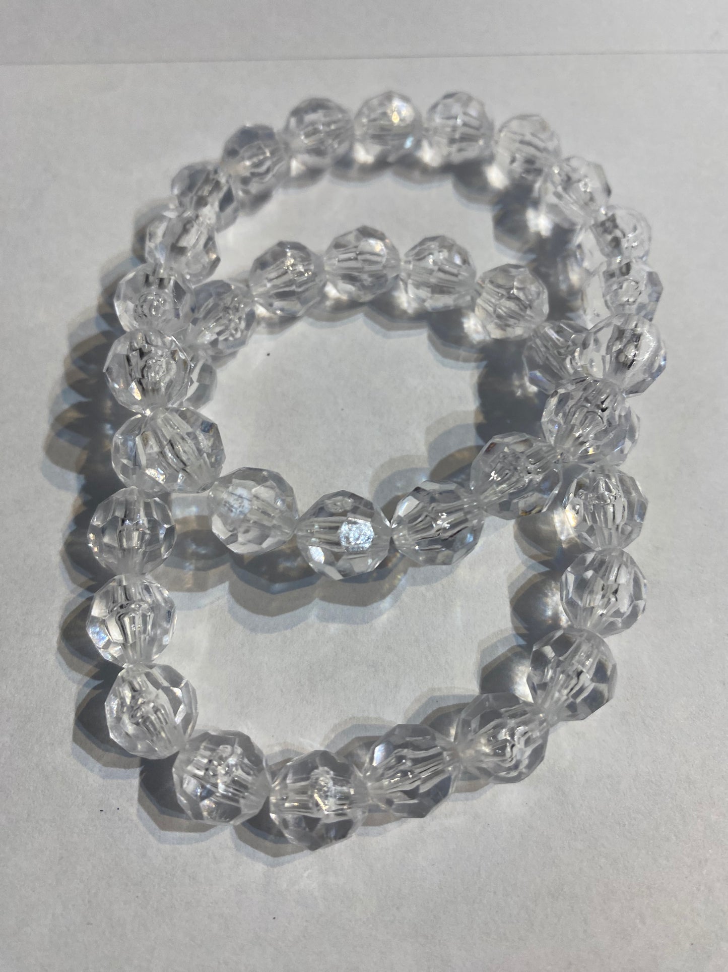 White Bracelet | Clear White Stretch Beaded | Bracelet