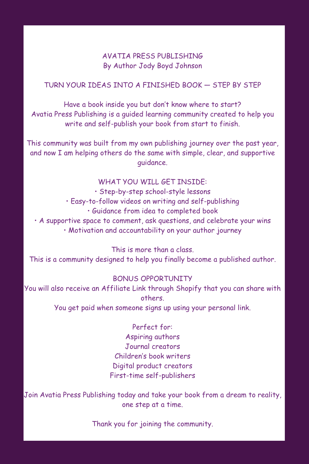 Avatia Press Publishing | Join My Community on Skool | Learning Community
