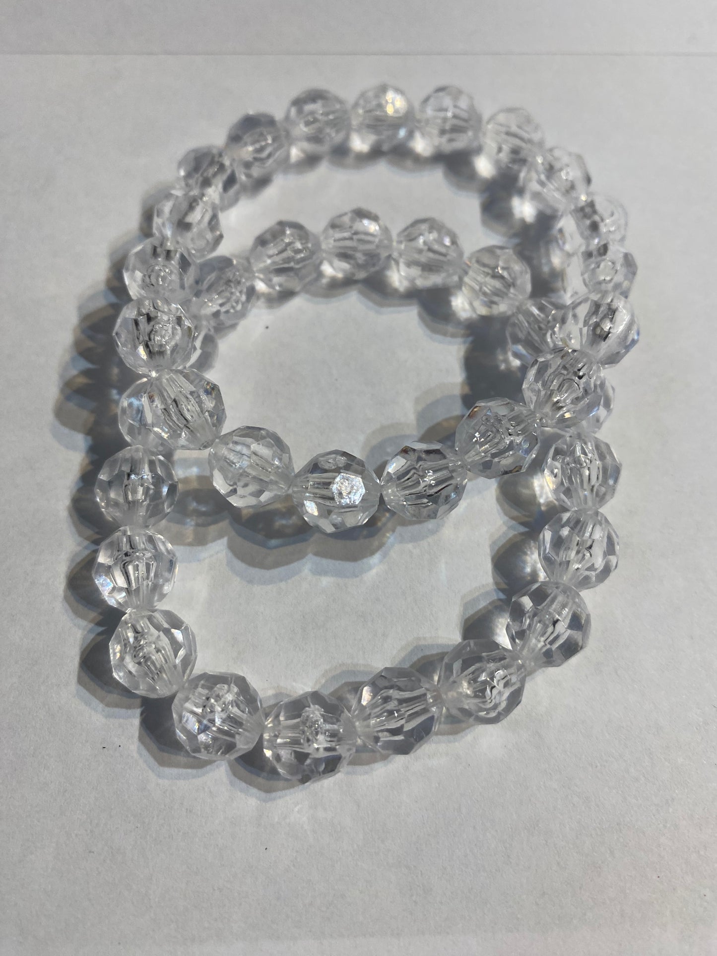 White Bracelet | Clear White Stretch Beaded | Bracelet