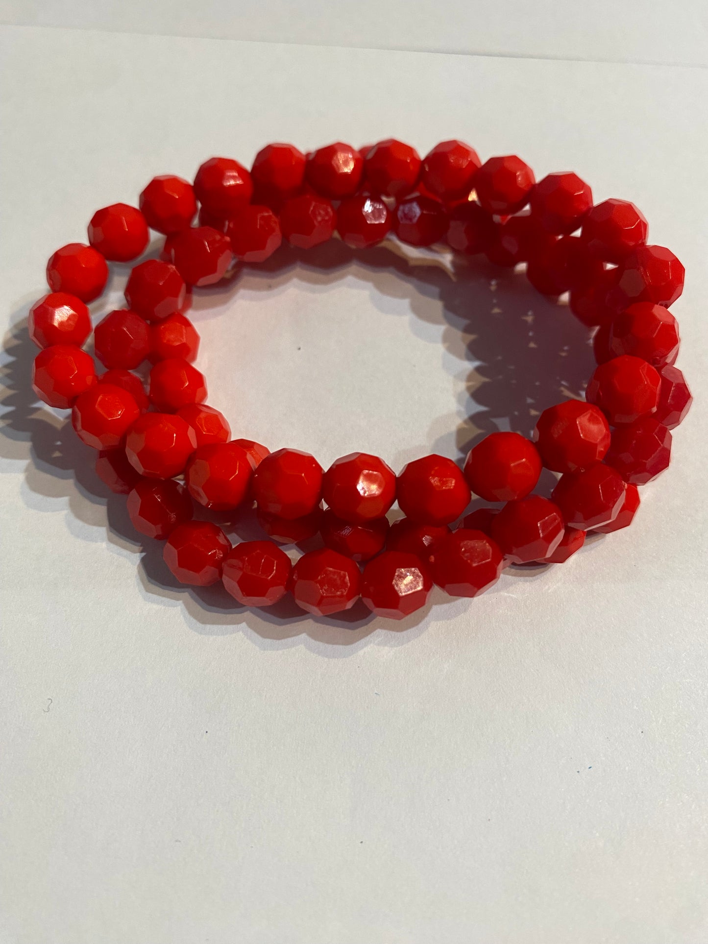 Red Bracelet | Red Stretch Bracelet | Beaded Bracelet