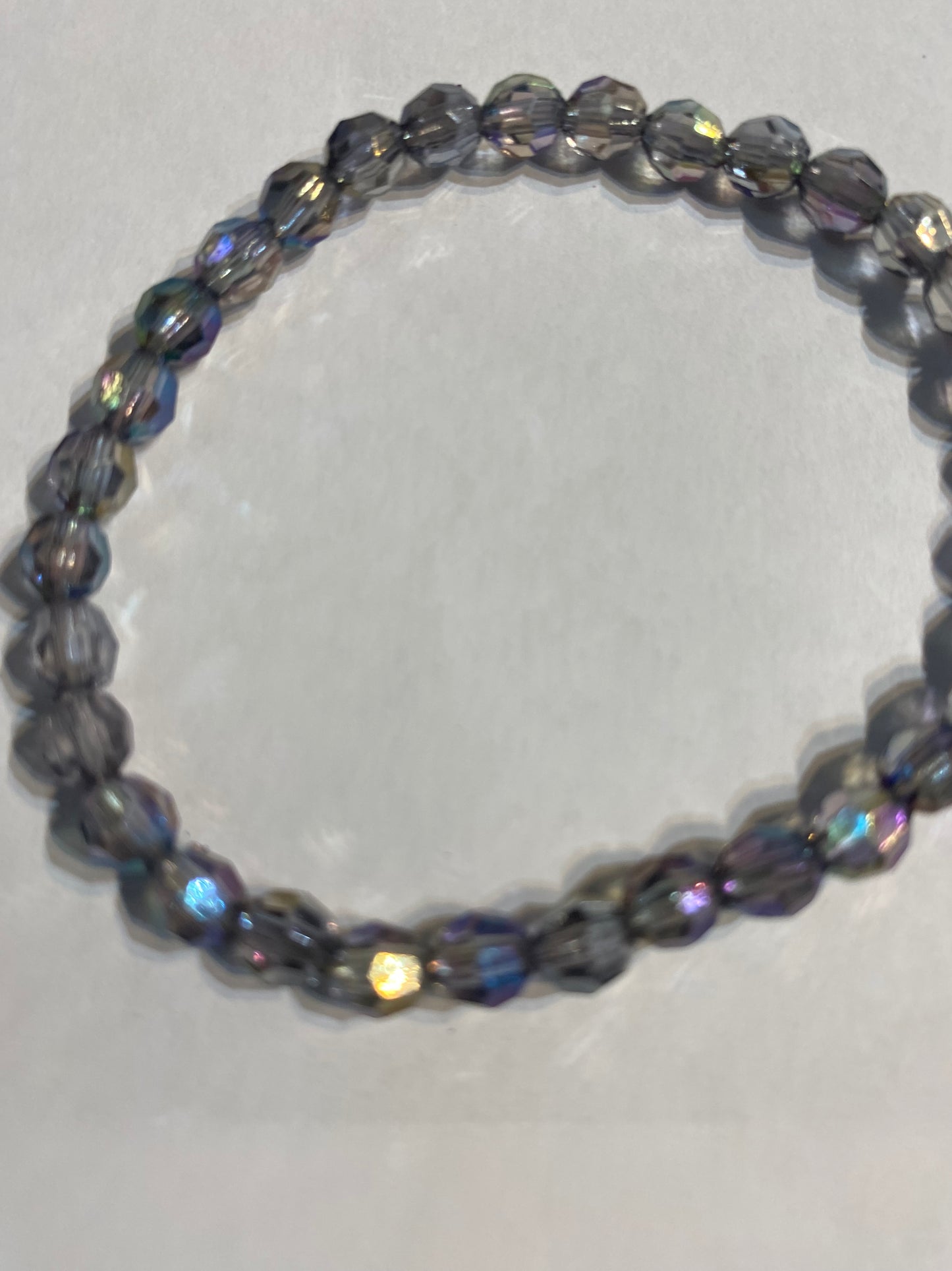 Black Shiny Bracelet | Black Beaded Stretch Bracelet