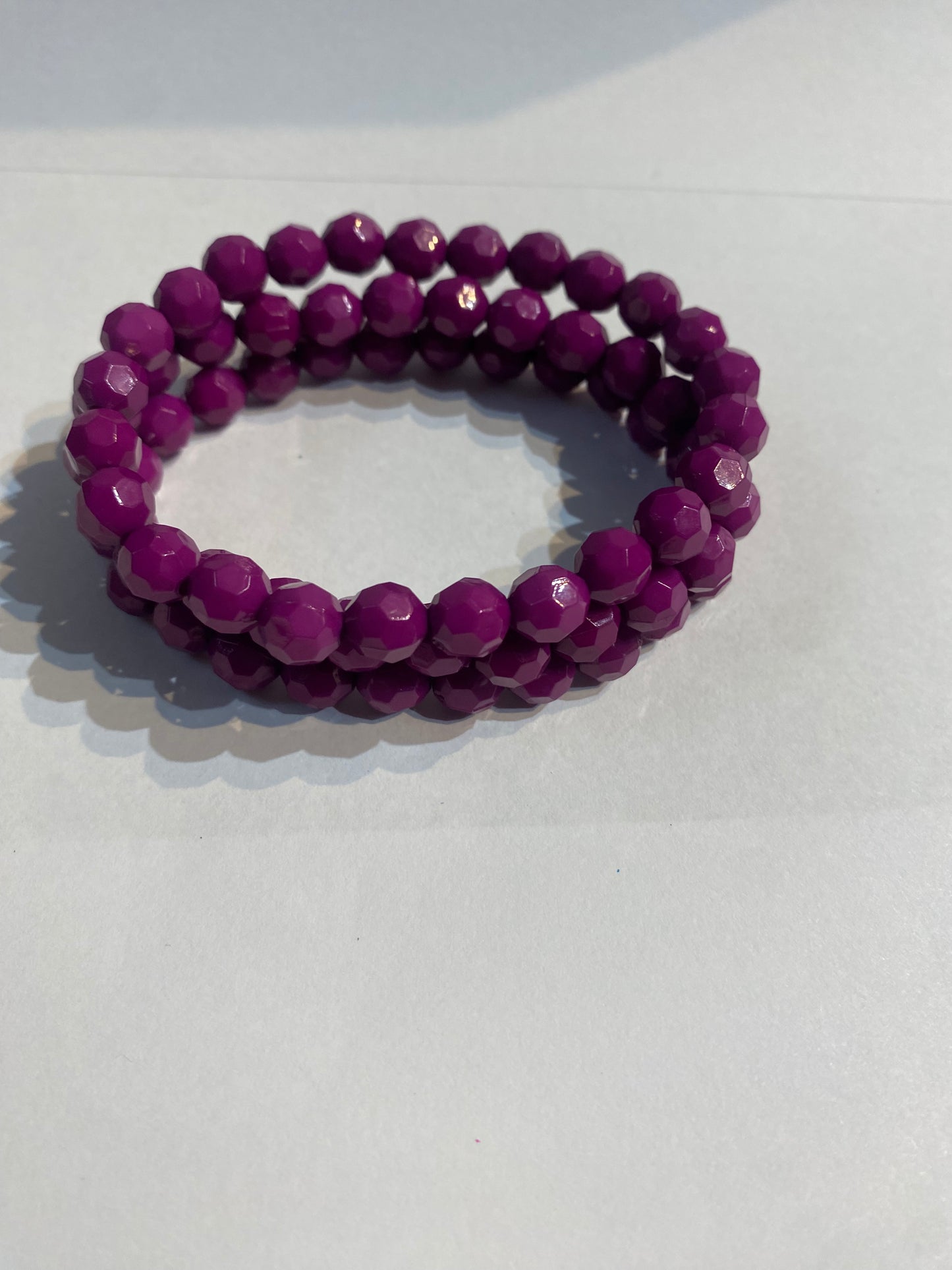 Purple Beaded Bracelet | Beaded Stretch Bracelet |