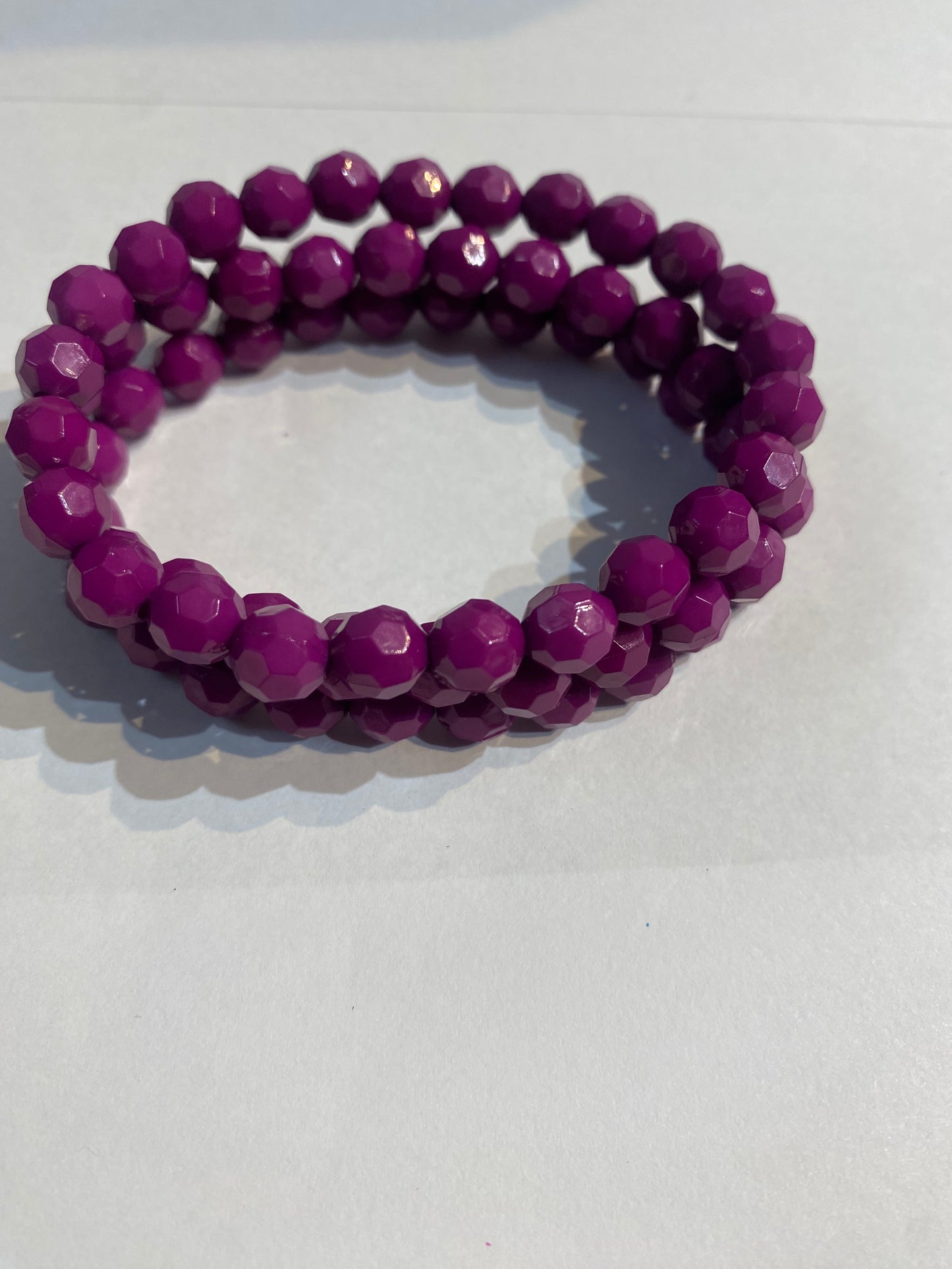 Purple Beaded Bracelet | Beaded Stretch Bracelet |