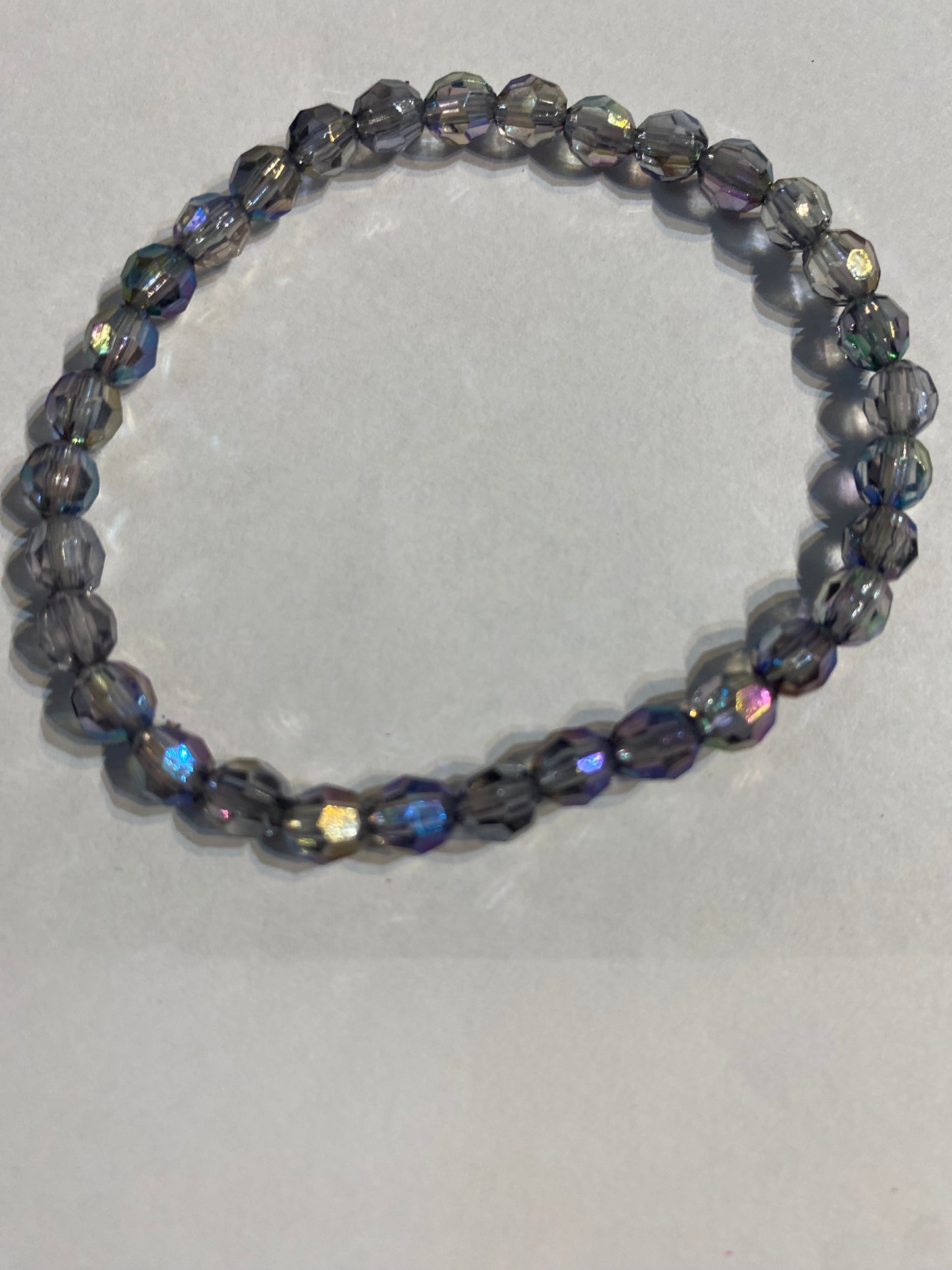 Black Shiny Bracelet | Black Beaded Stretch Bracelet