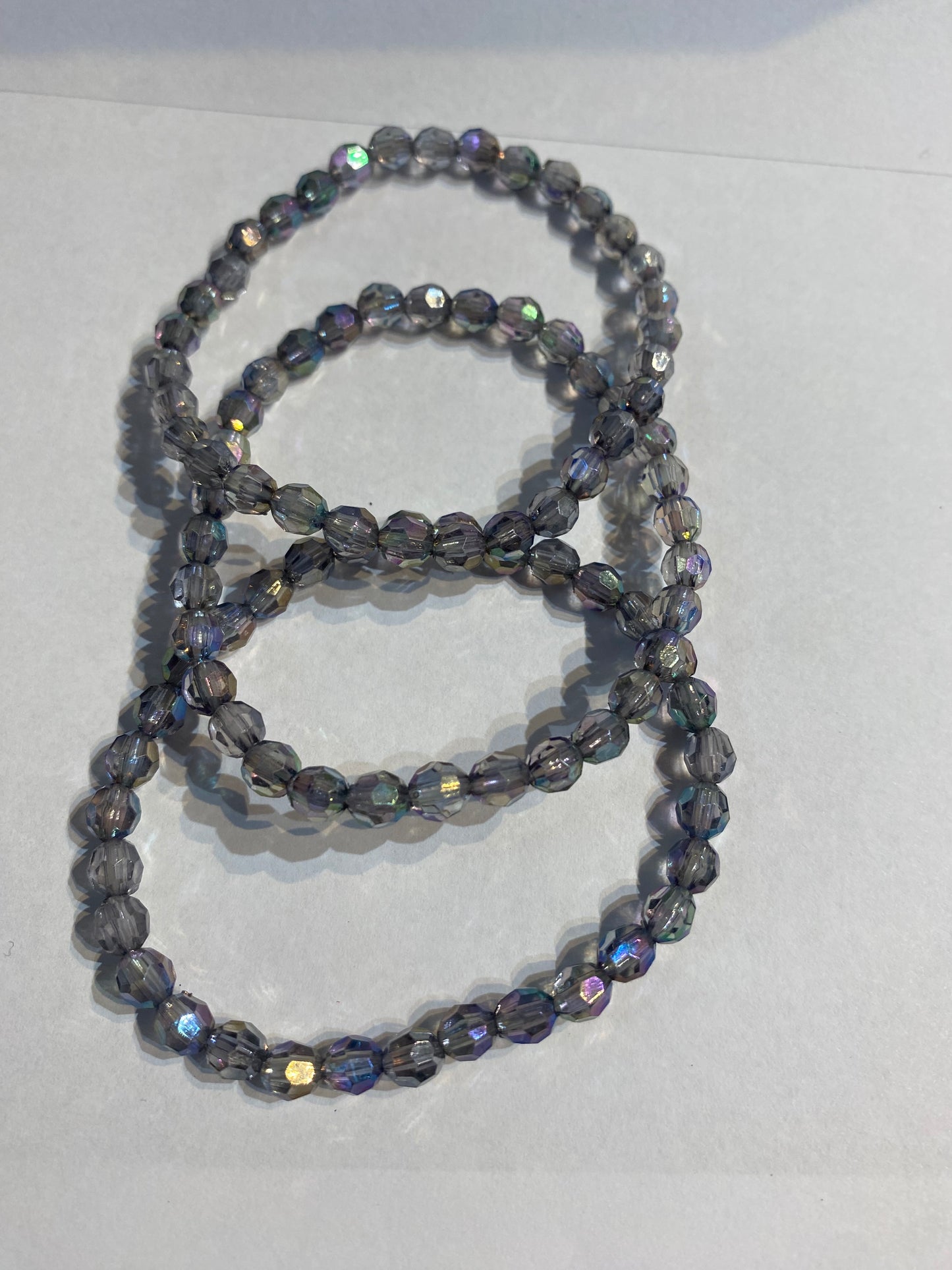 Black Shiny Bracelet | Black Beaded Stretch Bracelet