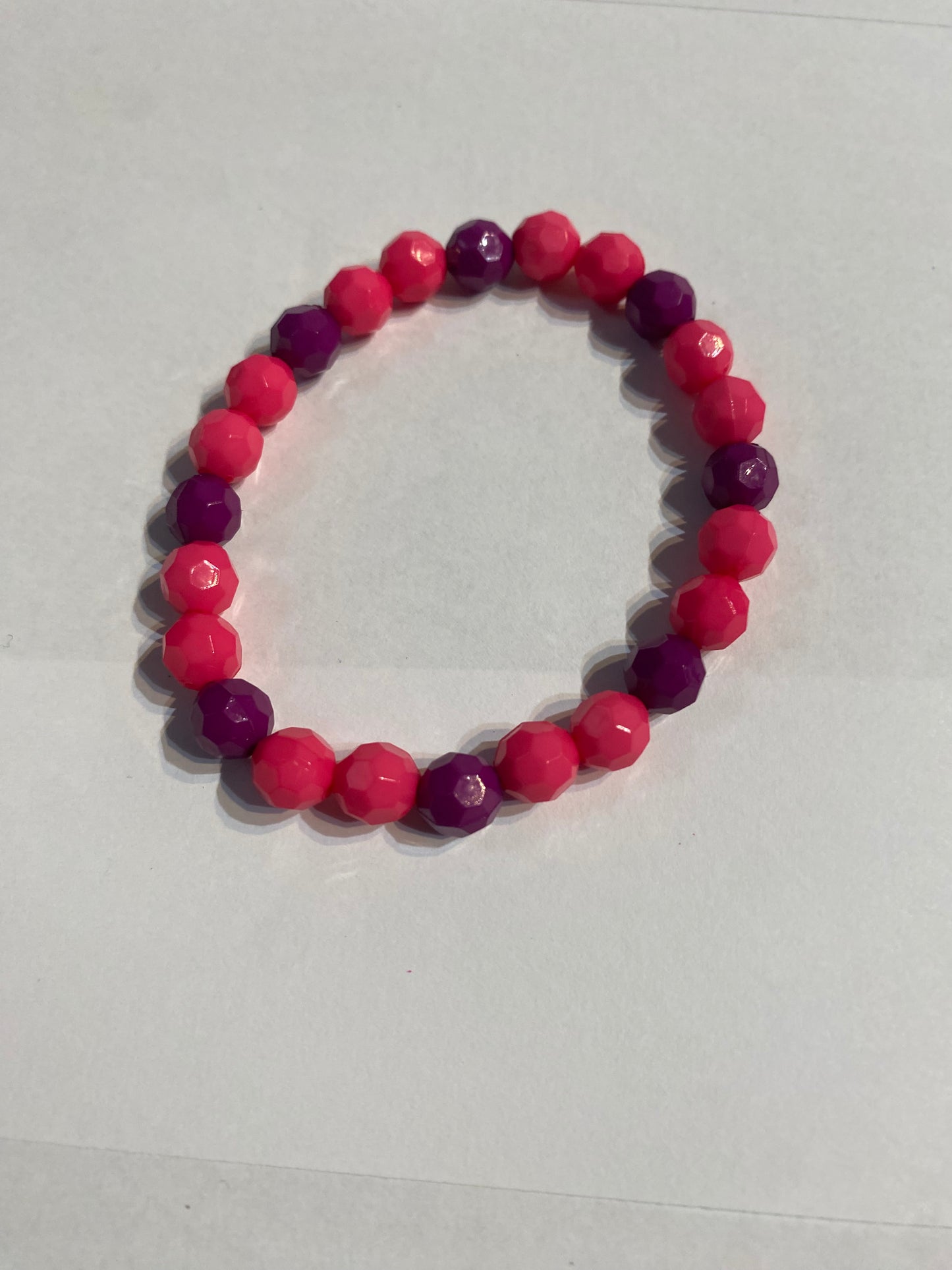Purple and Pink Bracelet | Purple and Pink Stretch Beaded Bracelet