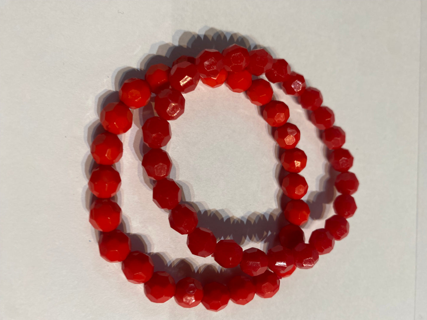 Red Bracelet | Red Stretch Bracelet | Beaded Bracelet