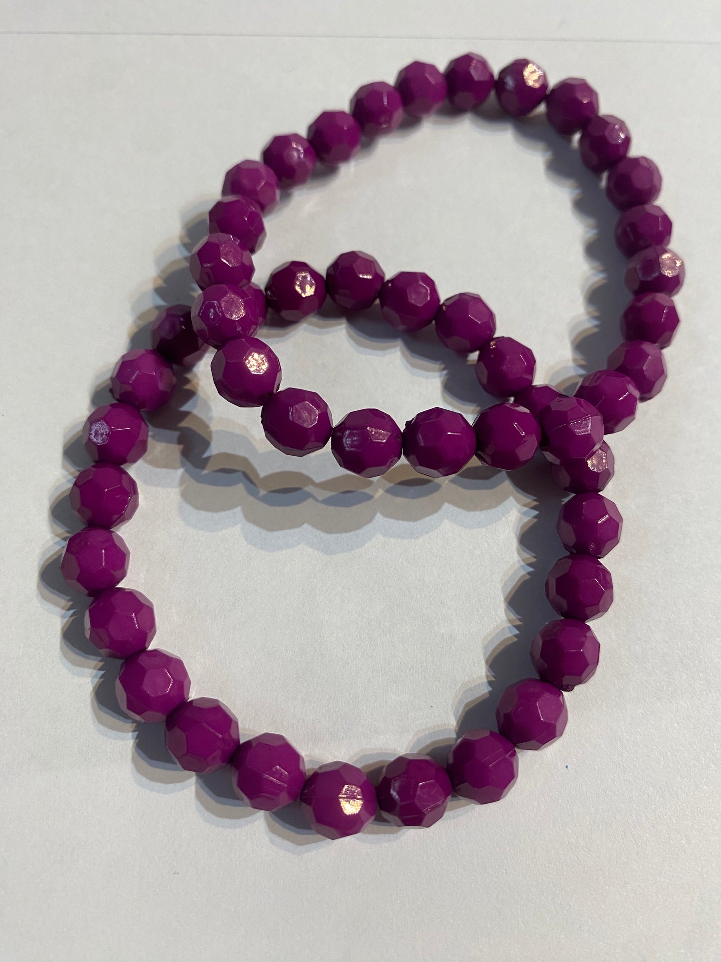 Purple Beaded Bracelet | Beaded Stretch Bracelet |