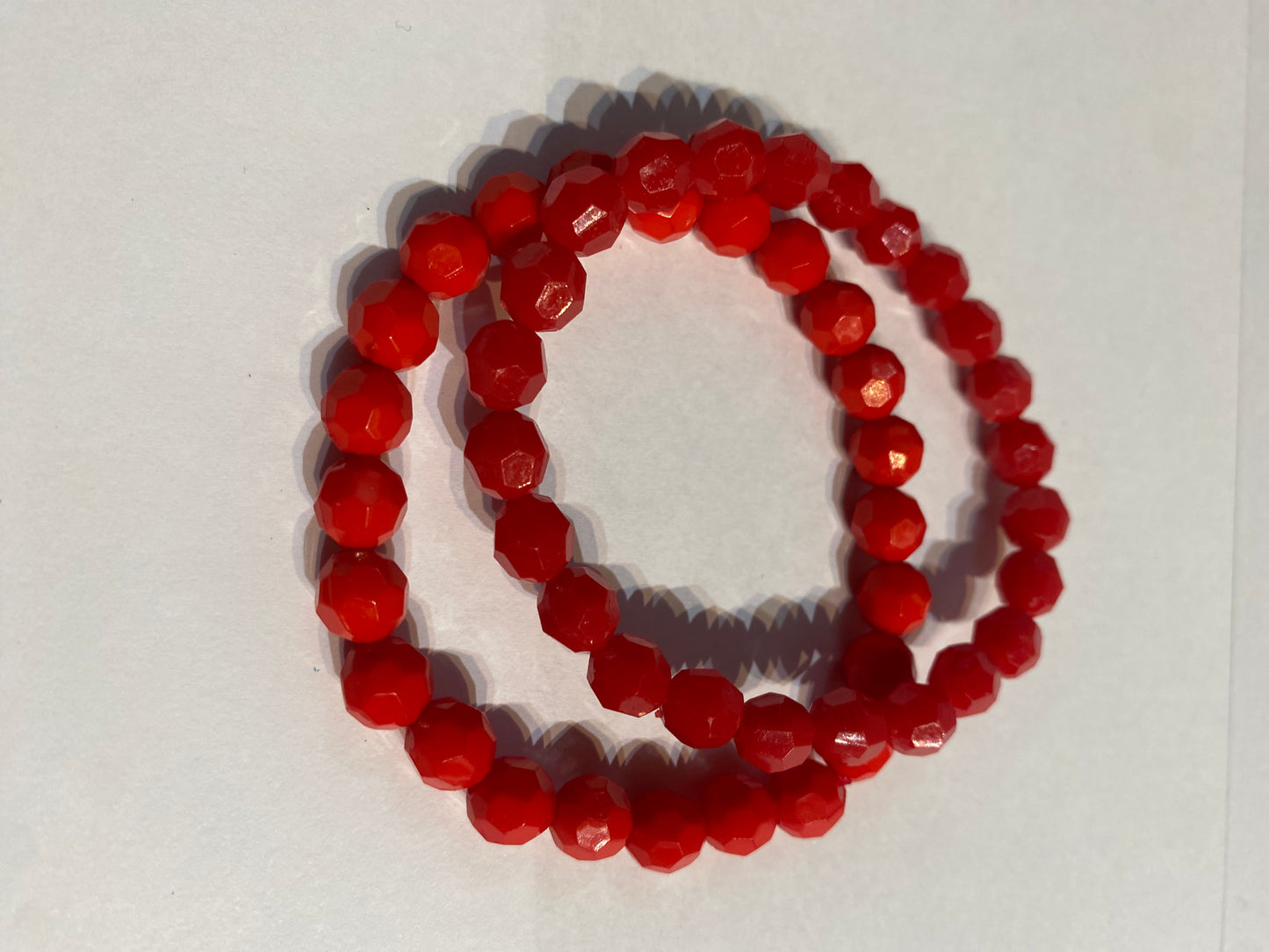 Red Bracelet | Red Stretch Bracelet | Beaded Bracelet