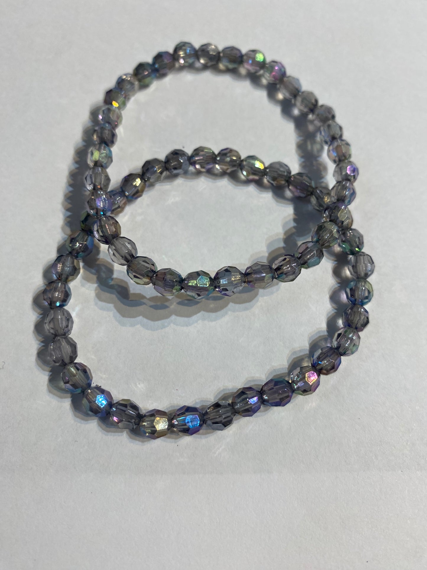 Black Shiny Bracelet | Black Beaded Stretch Bracelet
