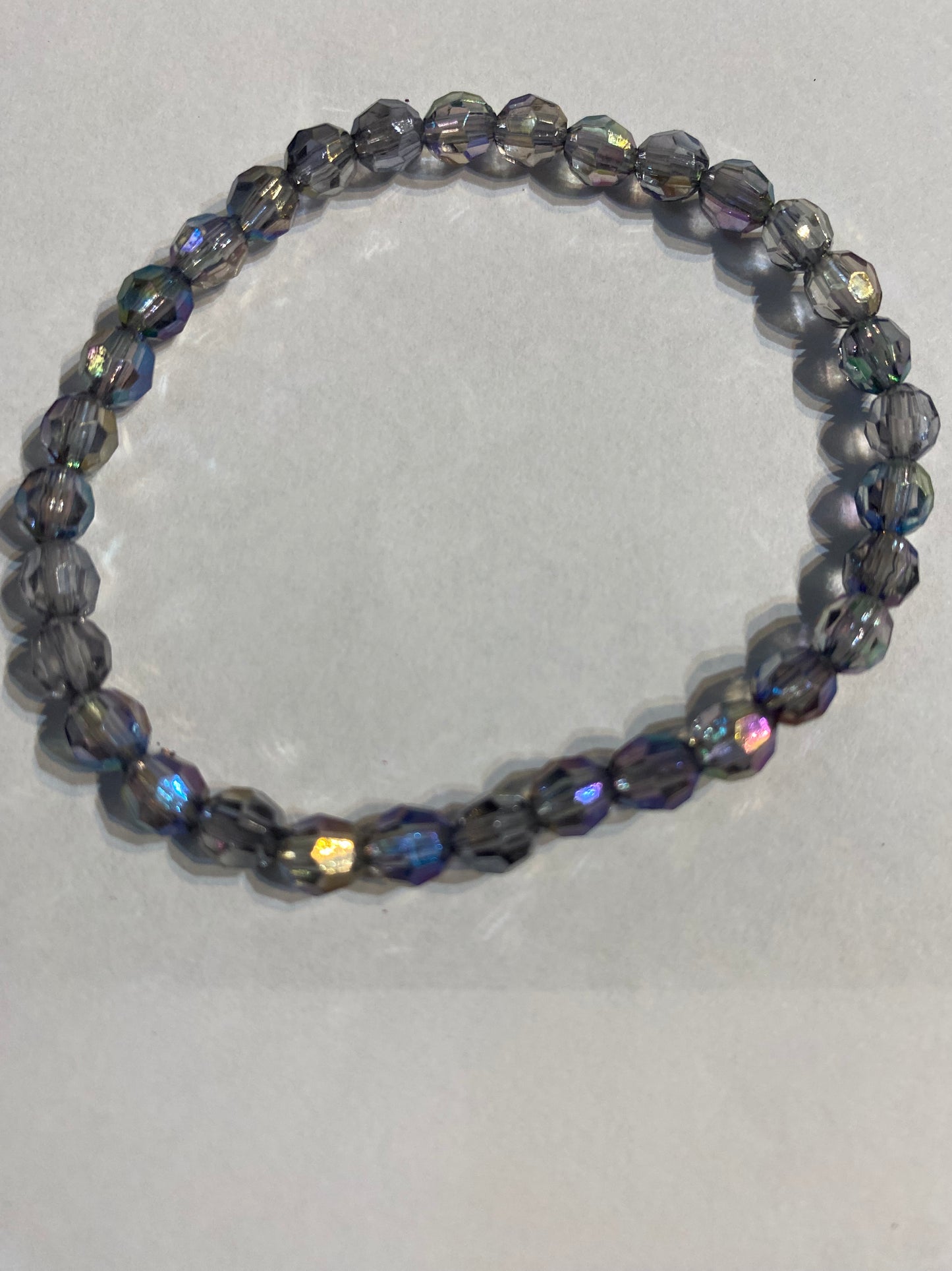 Black Shiny Bracelet | Black Beaded Stretch Bracelet