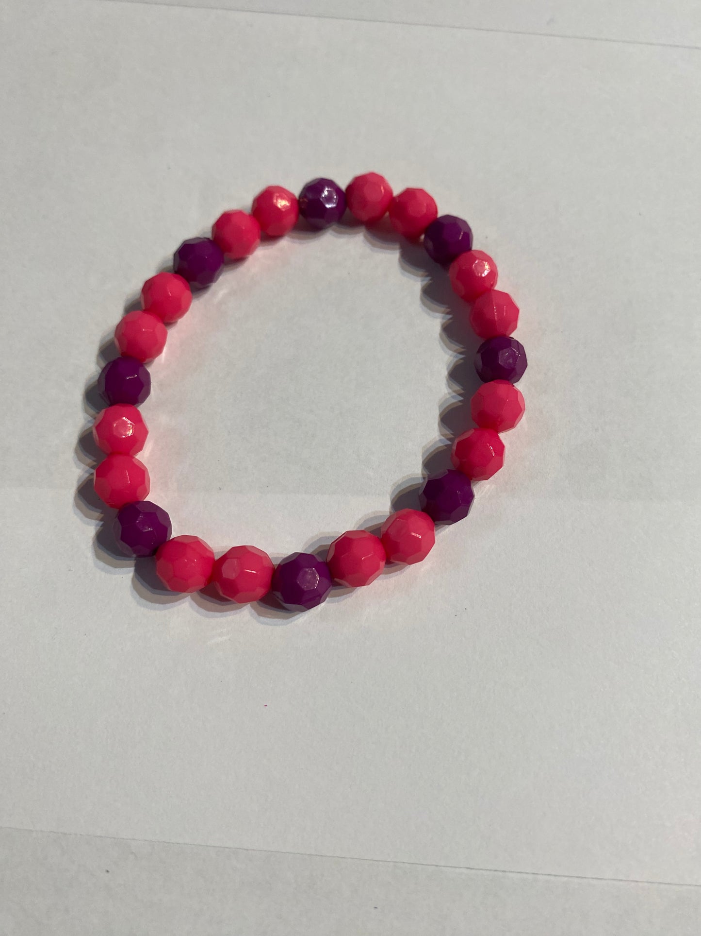 Purple and Pink Bracelet | Purple and Pink Stretch Beaded Bracelet