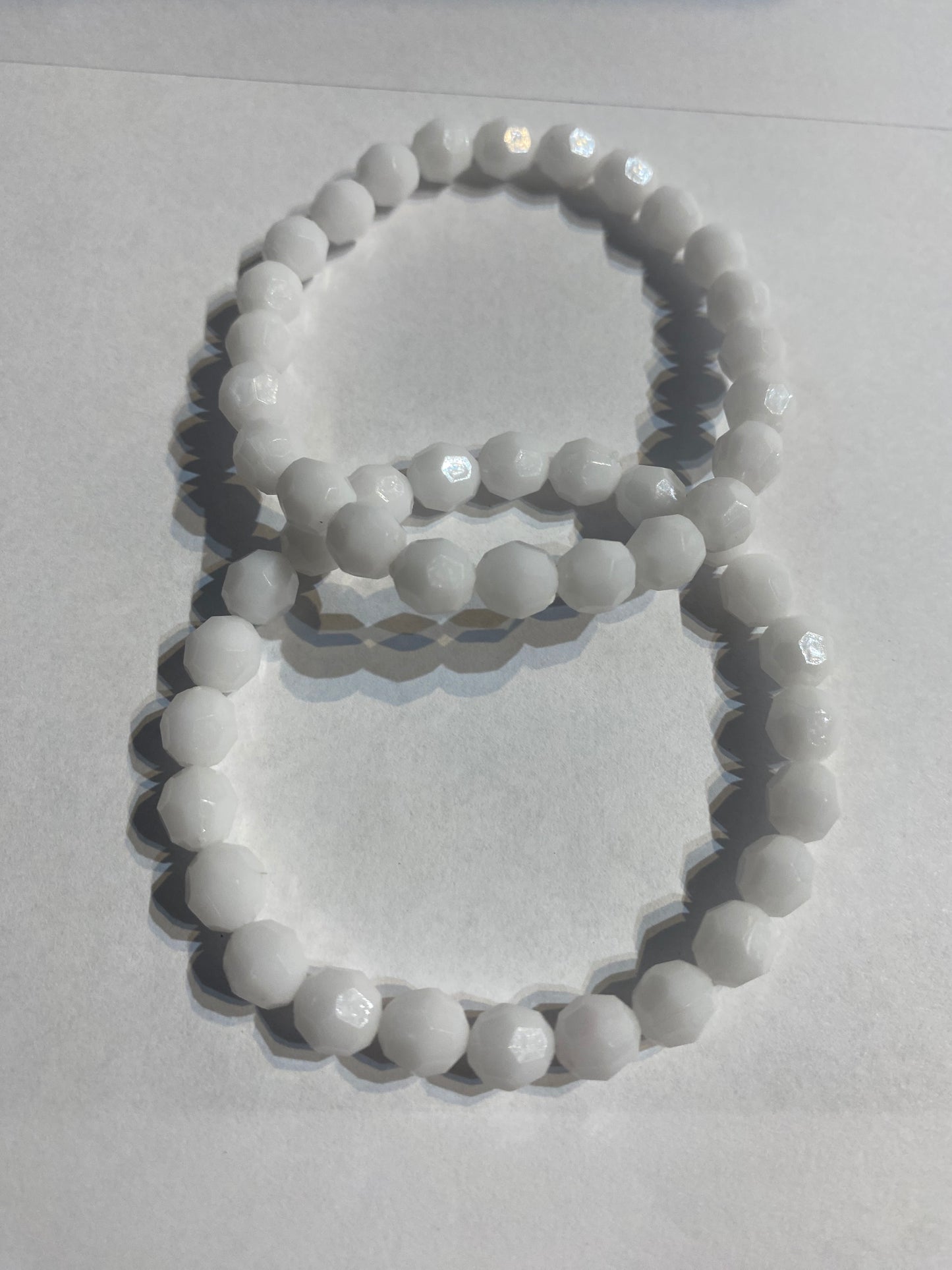 White Beaded Bracelet | White Beaded Starch Bracelet |