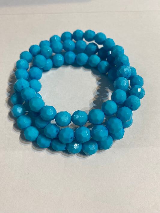 Blue Beaded Bracelet | Blue Stretch Bracelet