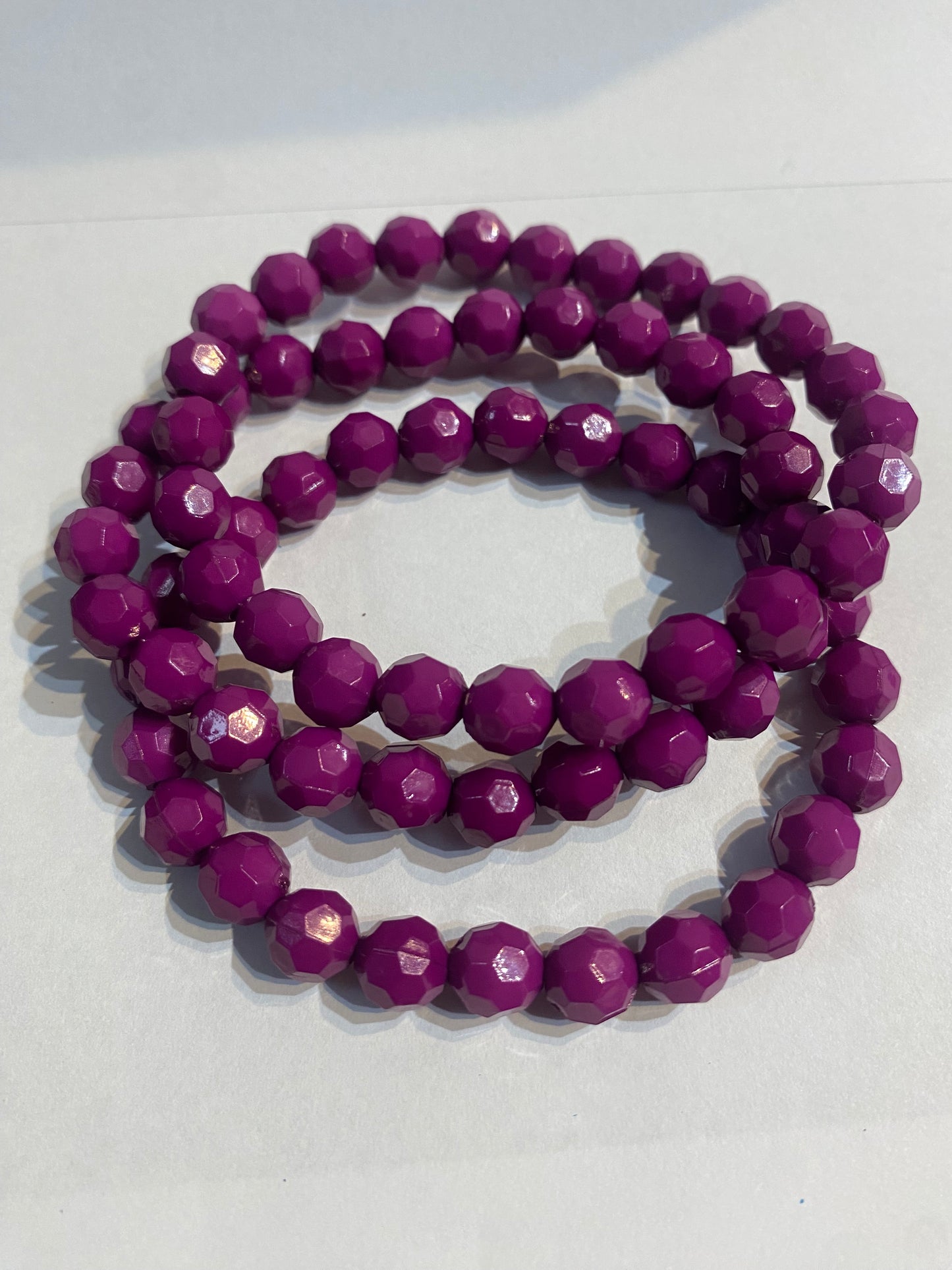 Purple Beaded Bracelet | Beaded Stretch Bracelet |
