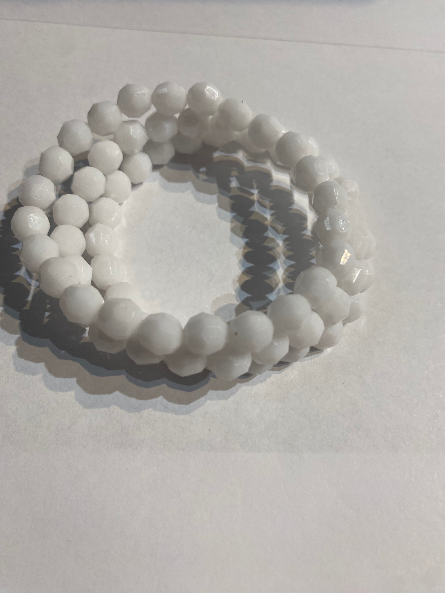White Beaded Bracelet | White Beaded Starch Bracelet |