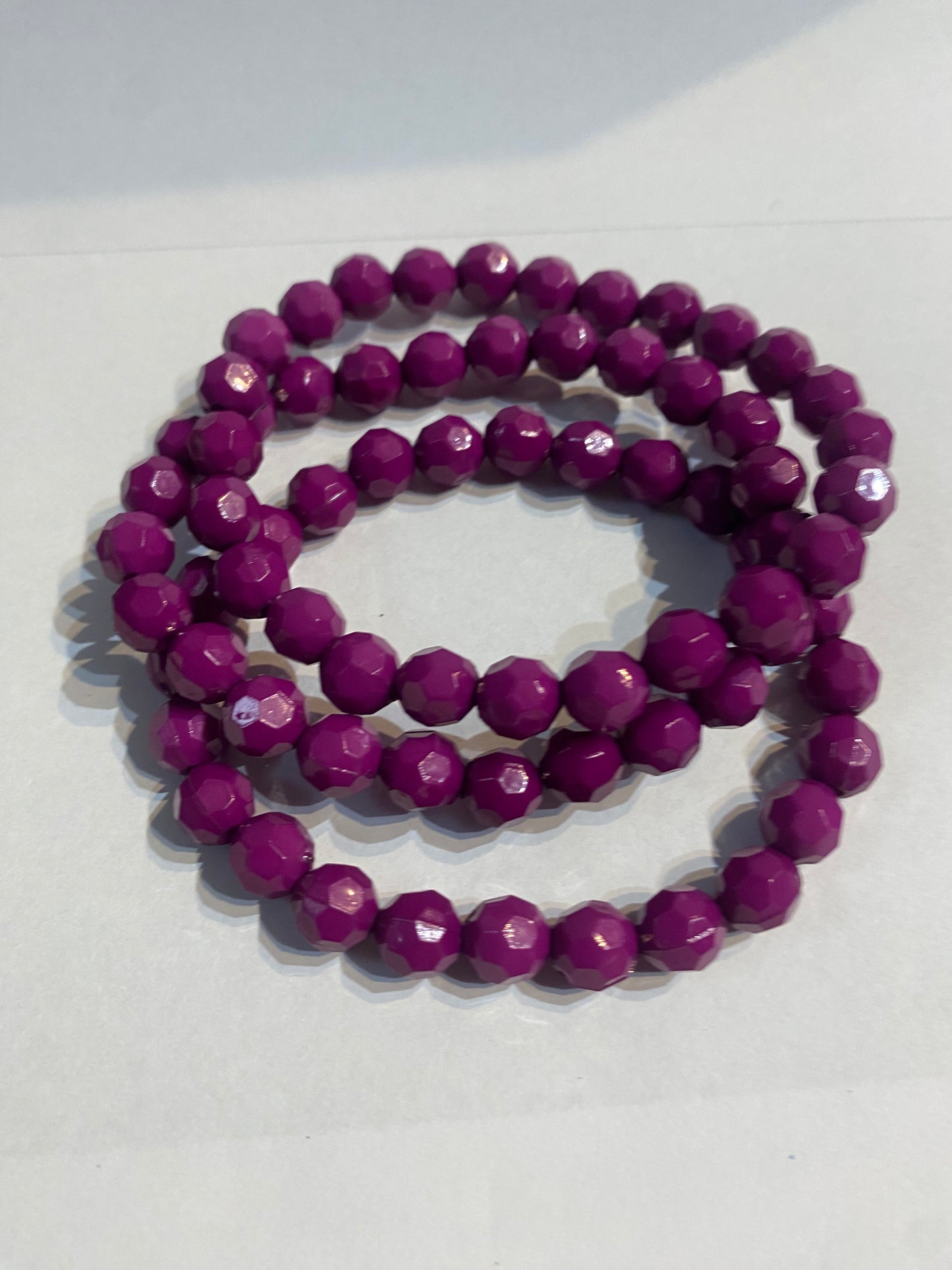 Purple Beaded Bracelet | Beaded Stretch Bracelet |