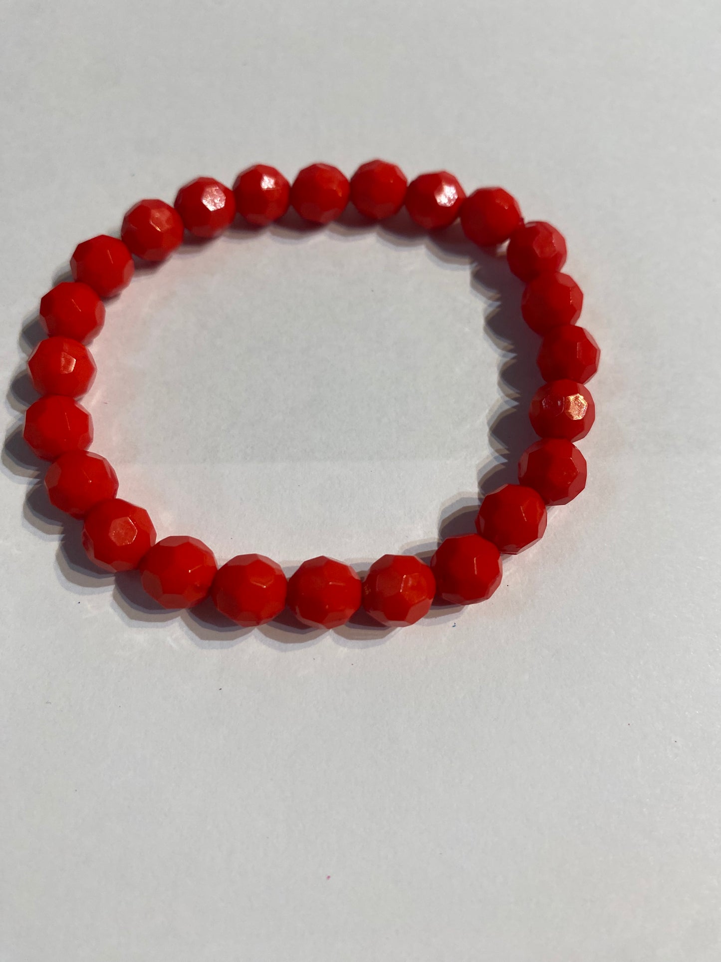 Red Bracelet | Red Stretch Bracelet | Beaded Bracelet