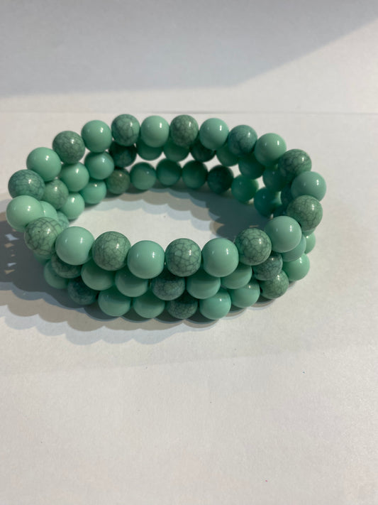 Blue Bracelet | Blue Beaded Stretch Bracelet |