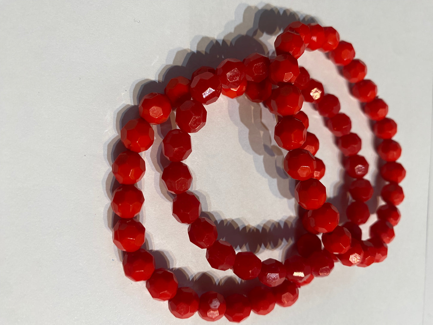 Red Bracelet | Red Stretch Bracelet | Beaded Bracelet
