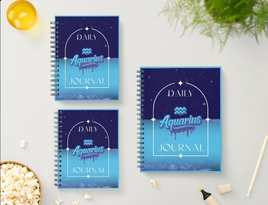 Aquarius Daily Journal | Zodiac Sign | Undated Calendar