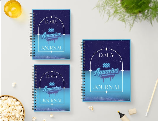 Aquarius Daily Journal | Zodiac Sign | Undated Calendar