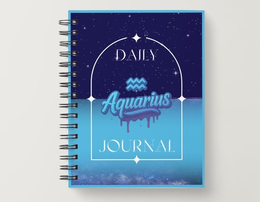 Aquarius Daily Journal | Zodiac Sign | Undated Calendar