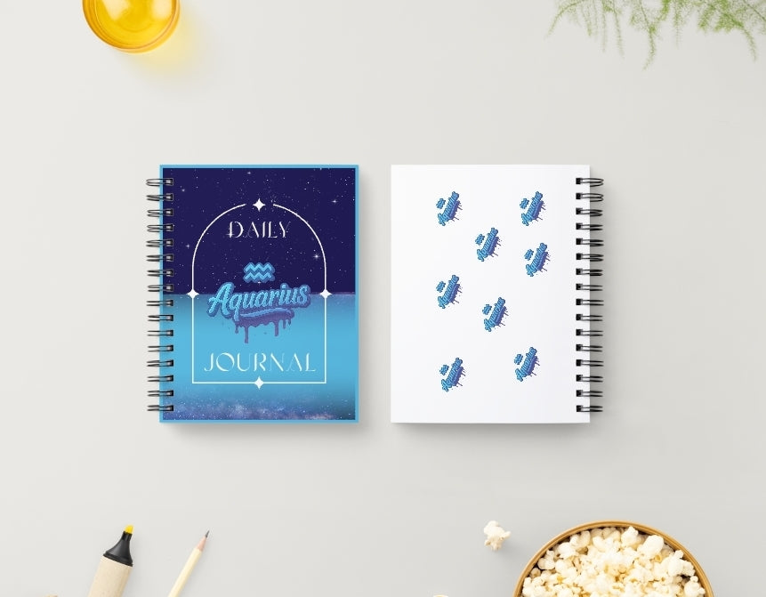 Aquarius Daily Journal | Zodiac Sign | Undated Calendar