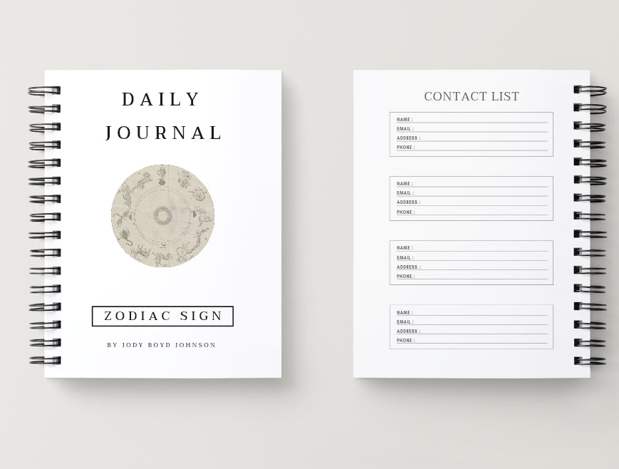 Aquarius Daily Journal | Zodiac Sign | Undated Calendar