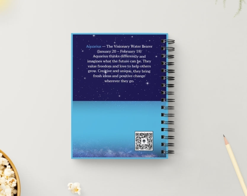 Aquarius Daily Journal | Zodiac Sign | Undated Calendar