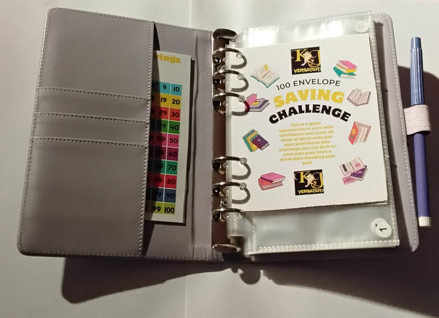 100-Day Envelope Savings Challenge Binder | Savings Binder | Purple Binder