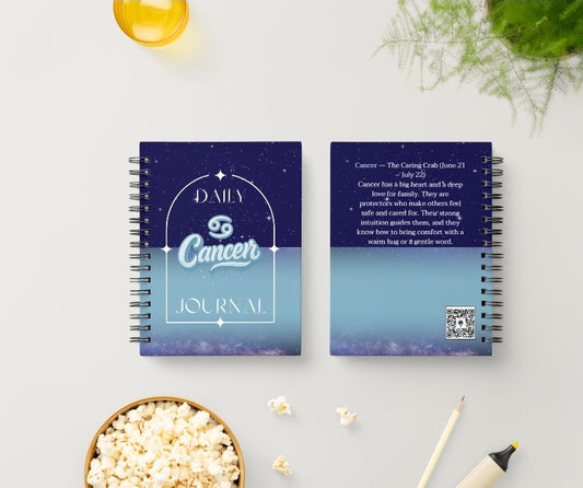 Cancer Daily Journal | Zodiac Sign |Undated Calendar