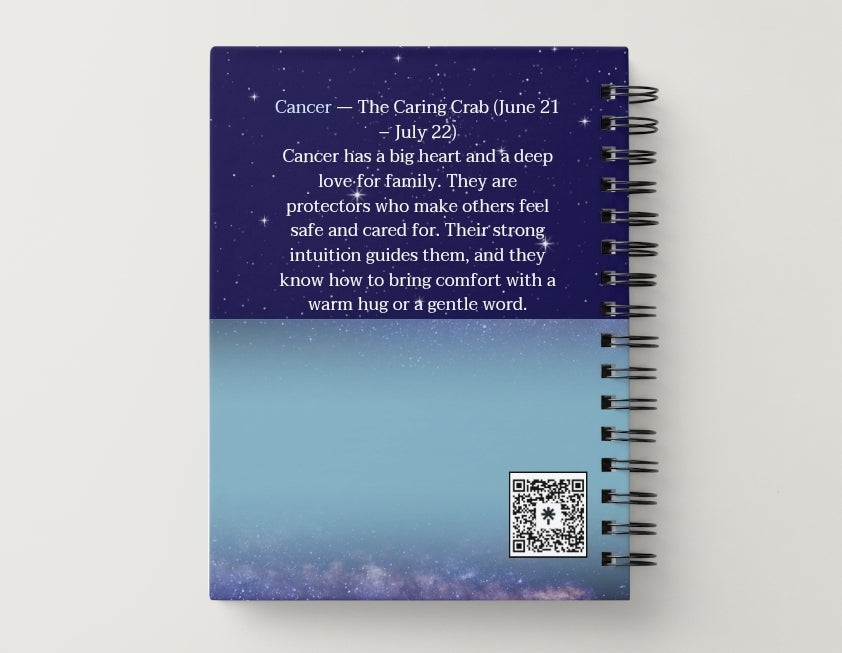 Cancer Daily Journal | Zodiac Sign |Undated Calendar